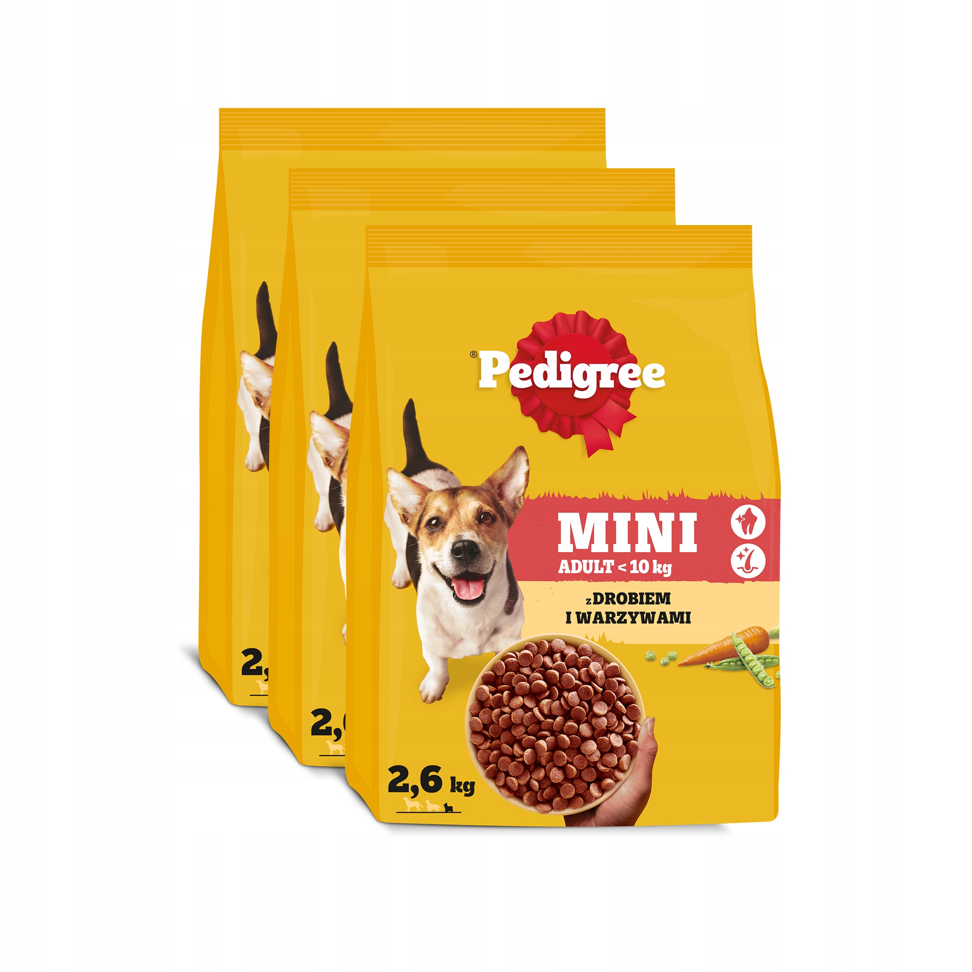 Pedigree Adult sucha karma dla psa z drobiem i warzywami małe rasy 2,6 kg