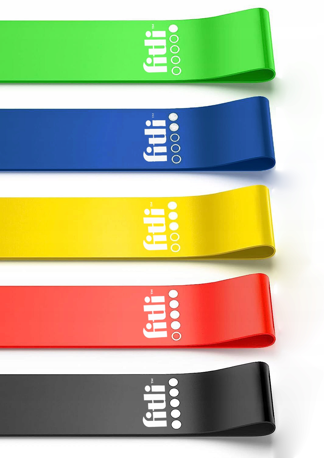 ZESTAW 5 GUM DO ĆWICZEŃ TAŚMY FITNESS MINI BAND Długość (cm) 30.5 cm