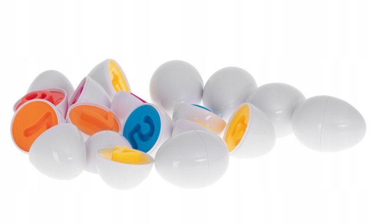 Dopasuj Układanka Edukacyjna Sorter Dopasuj Kształty Cyfer Jajka 12 Sztuk Wiek dziecka 12 m +