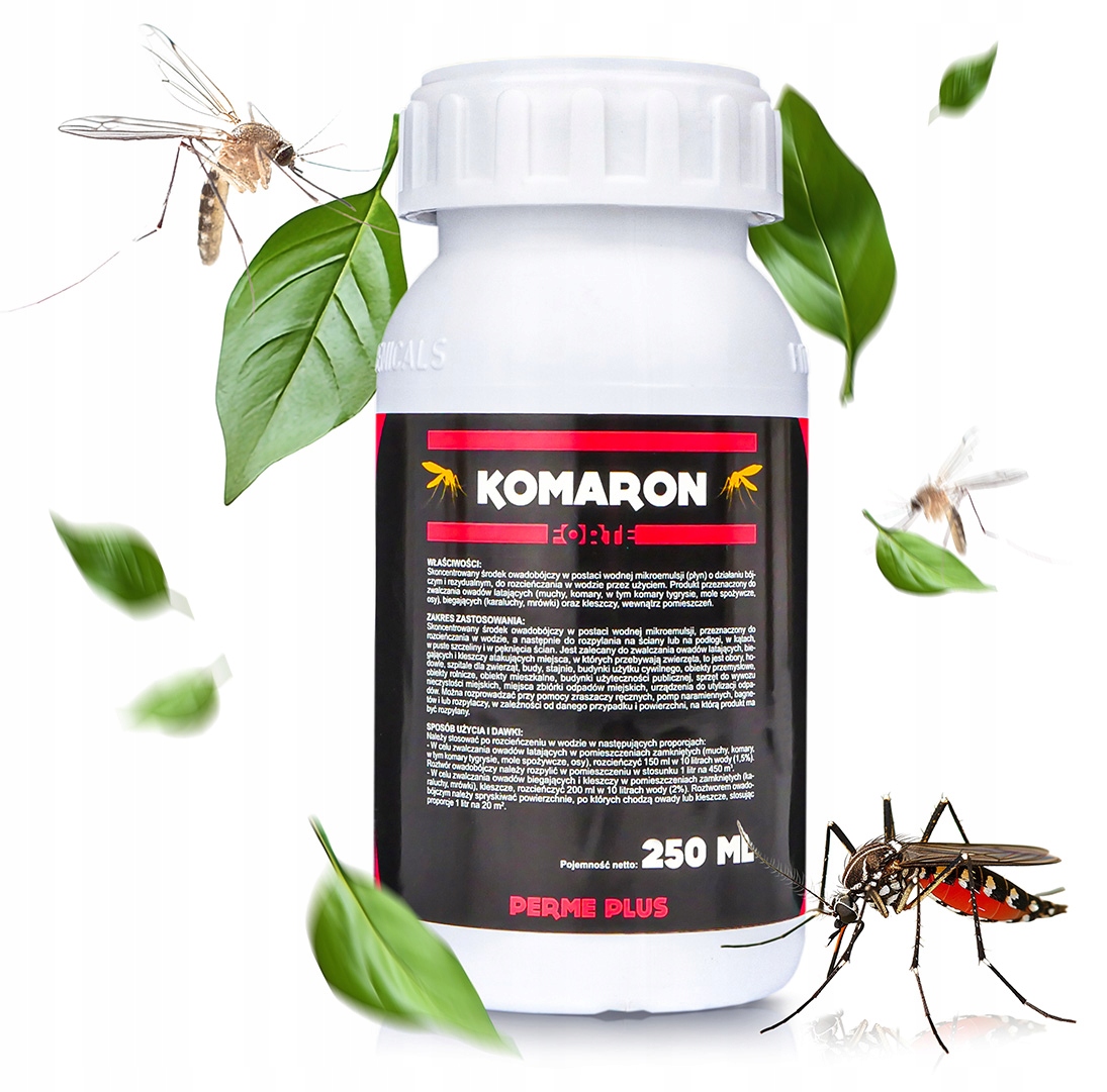Mocny Płyn Na Kleszcze Komary Na Działce W Ogrodzie Komaron Forte 250ML