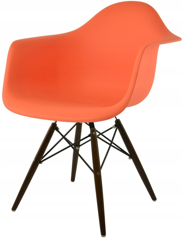 Křeslo Dankor Design Daw Oranžové Nohy Hnědé