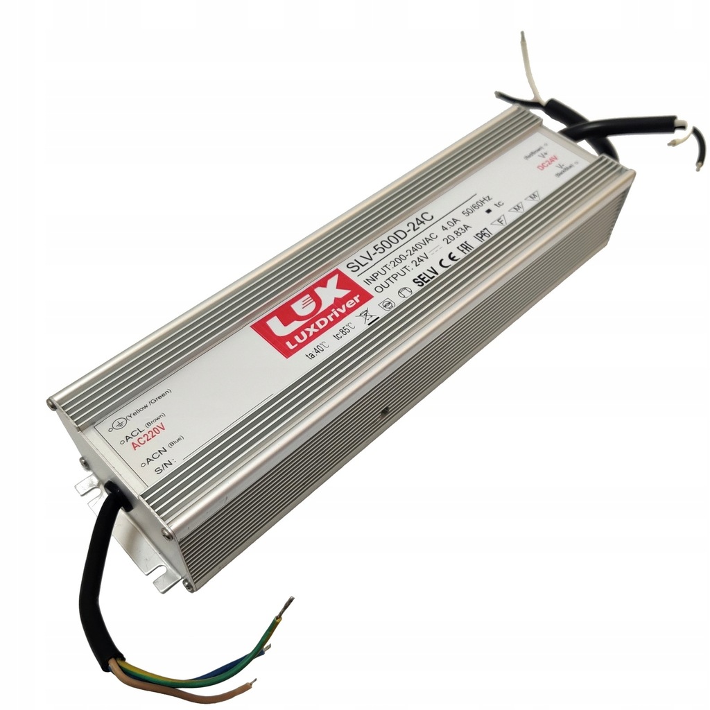 Led Napájací Zdroj Slv vodotesný IP67 24V 20,83A 500W
