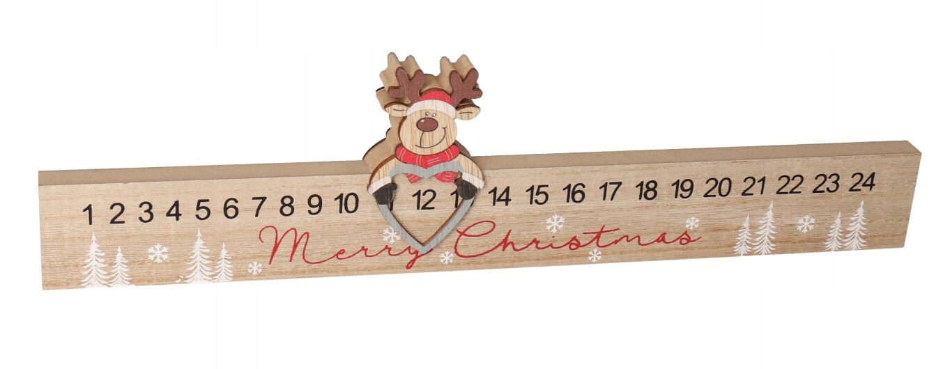 

Kalendarz Adwentowy Drewniany Z Reniferem 40CM