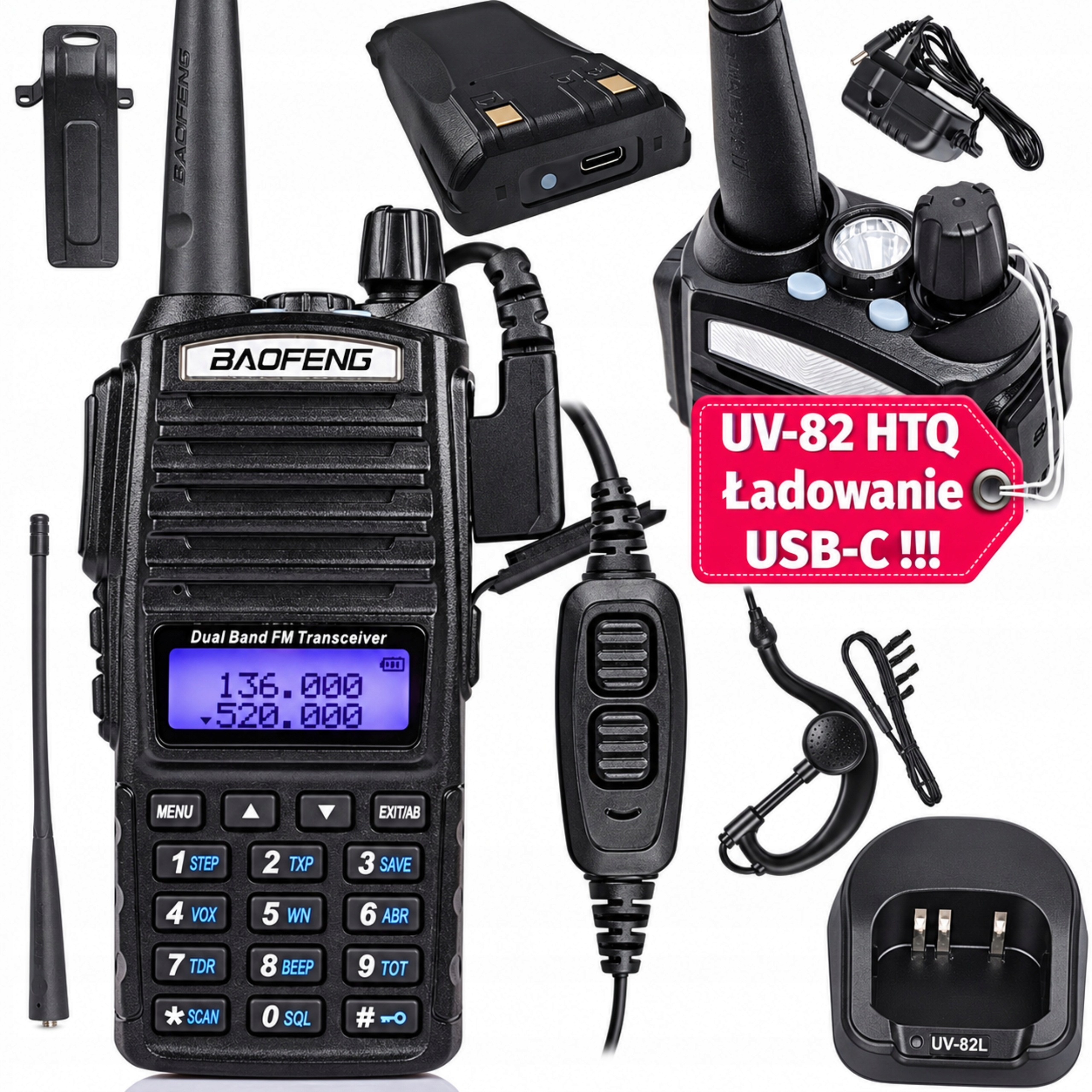 Baofeng UV-82 Htq Usb-c 2800 mAh Vysílačka Radiotelefon Vysílačka