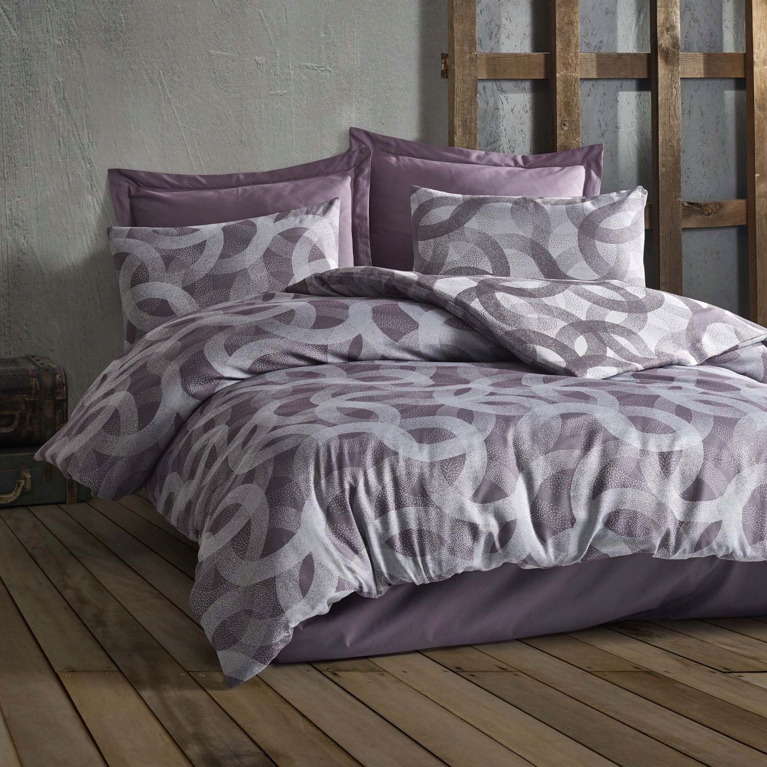 Posteľná Bielizeň bavlnená Spoty PURPLE/220x200 Cottonlove Jacquard