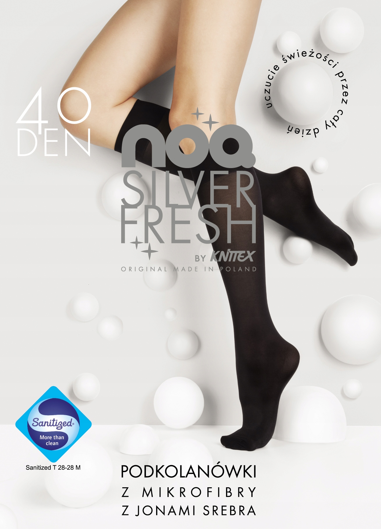 

Knittex podkolanówki Silver Fresh 40 den Ag+# Nero