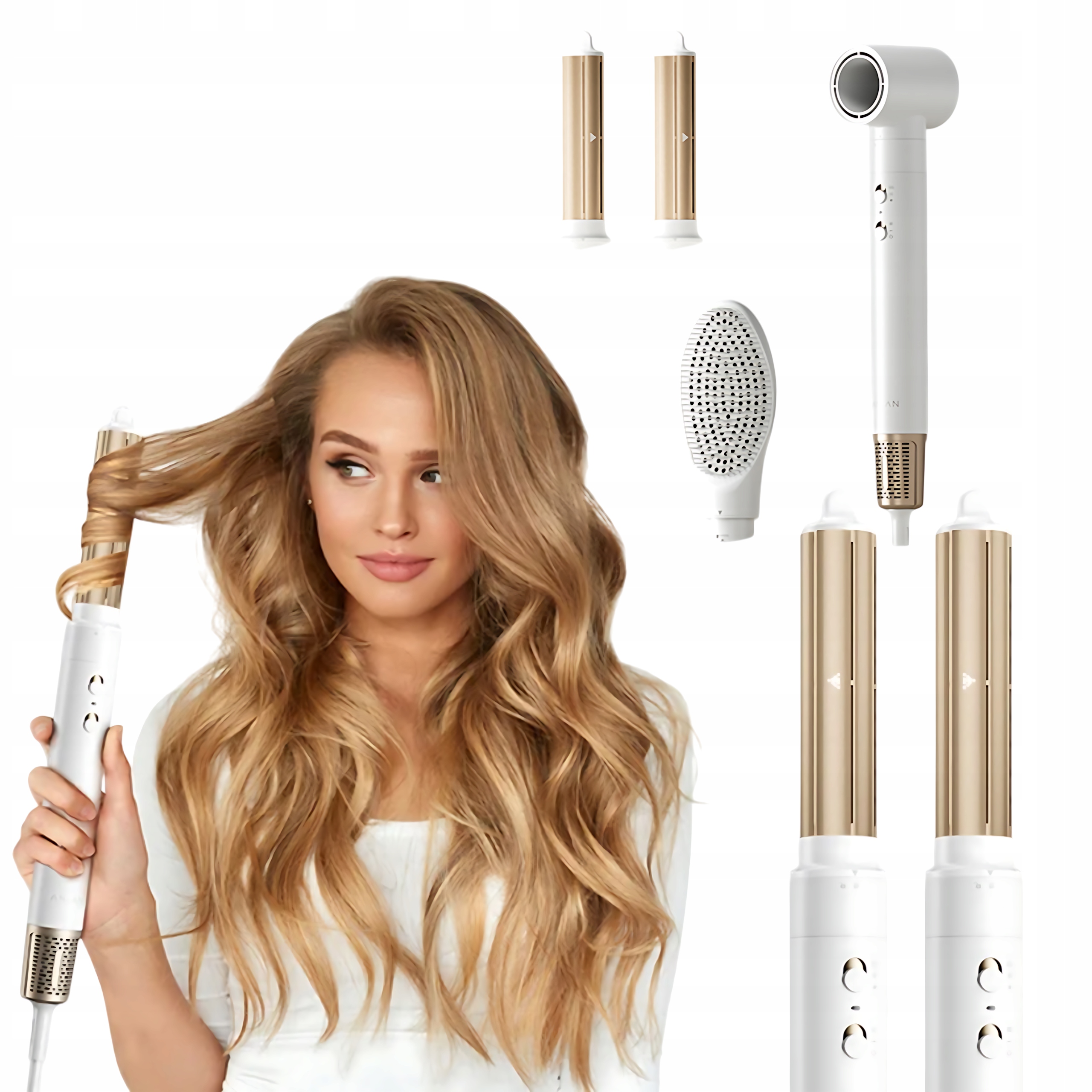 Stylizátor na vlasy 4 v 1 Anlan Kefa na vlasy Sušička Rôzne nástavce