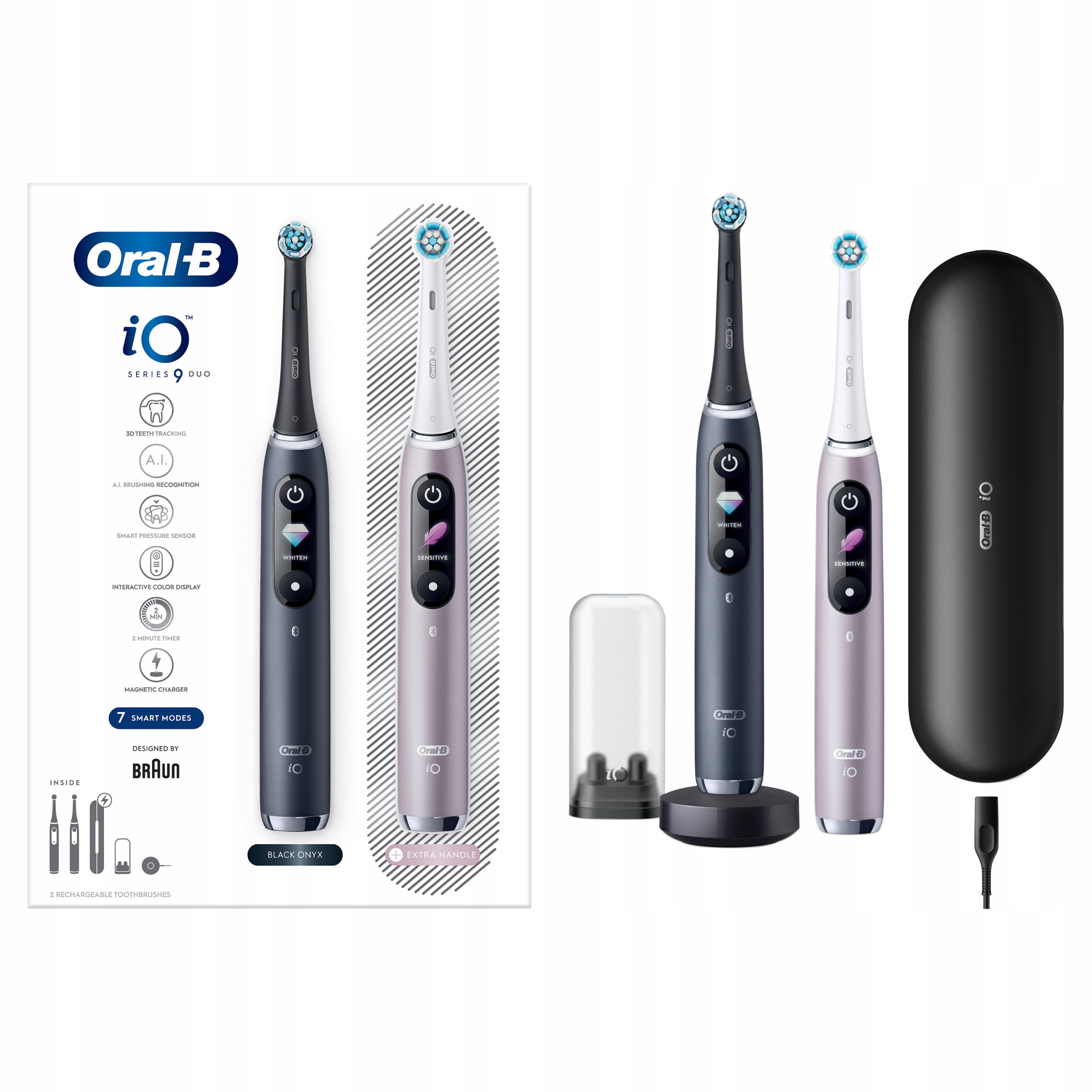 Szczoteczka elektryczna magnetyczna Oral-B iO 9 DuoPack Black Rose Dwupak