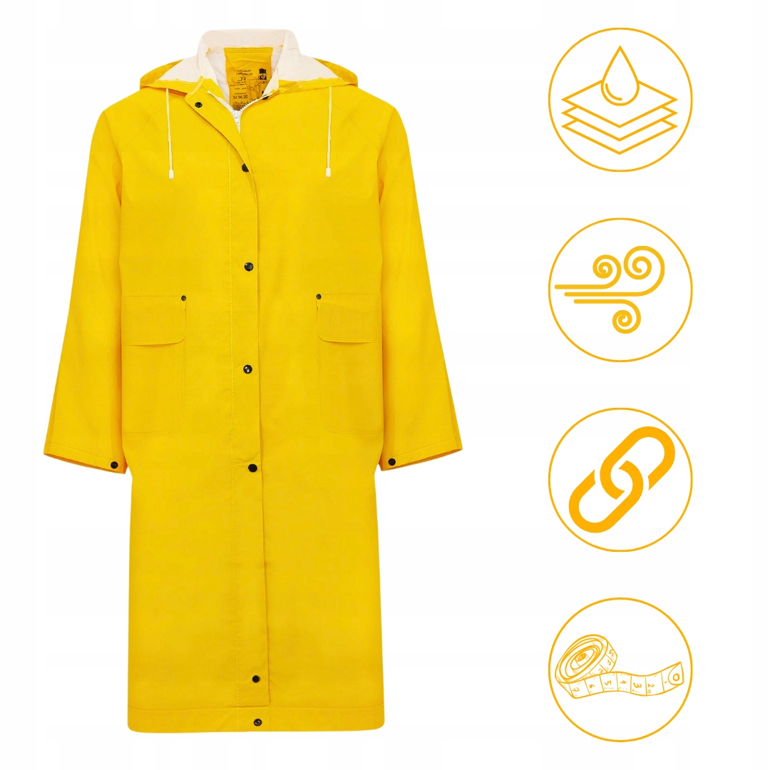 Peleryna PŁASZCZ PRZECIWDESZCZOWY roz 3XL - MOCNY NA WYJAZD WYCIECZKĘ DŁUGI Rozmiar 3XL