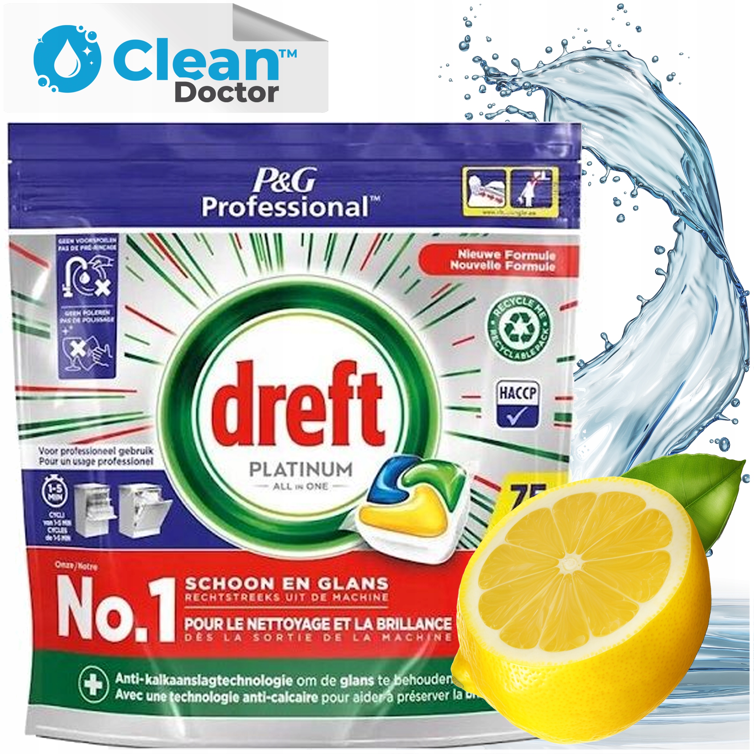 Levně Kapsle do Myčky Dreft Platinum All in One 75ks Citronové
