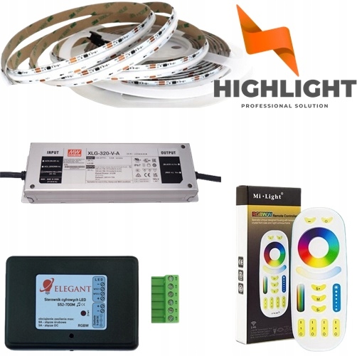 20m Sada Led Cob Digitálna Rgb+nw 16W 24V SK6812