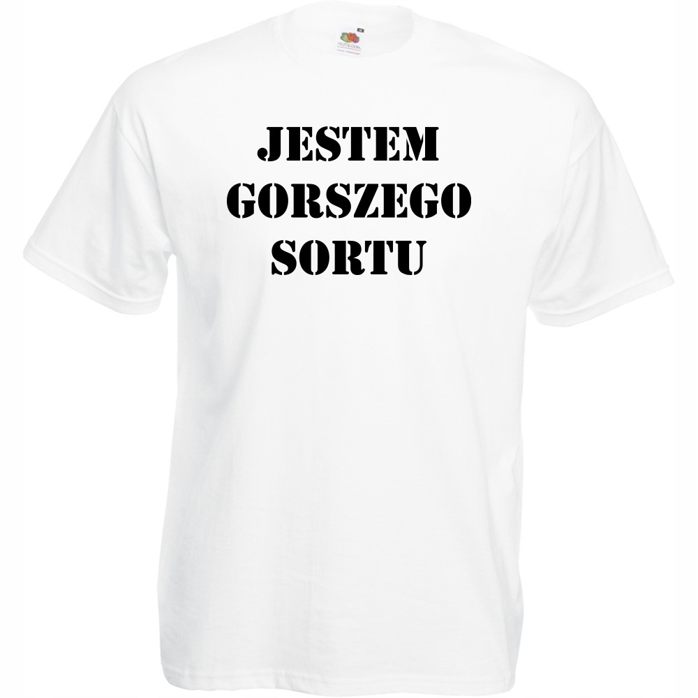 

Koszulka z nadrukiem Gorszy Sort Polaków L biała