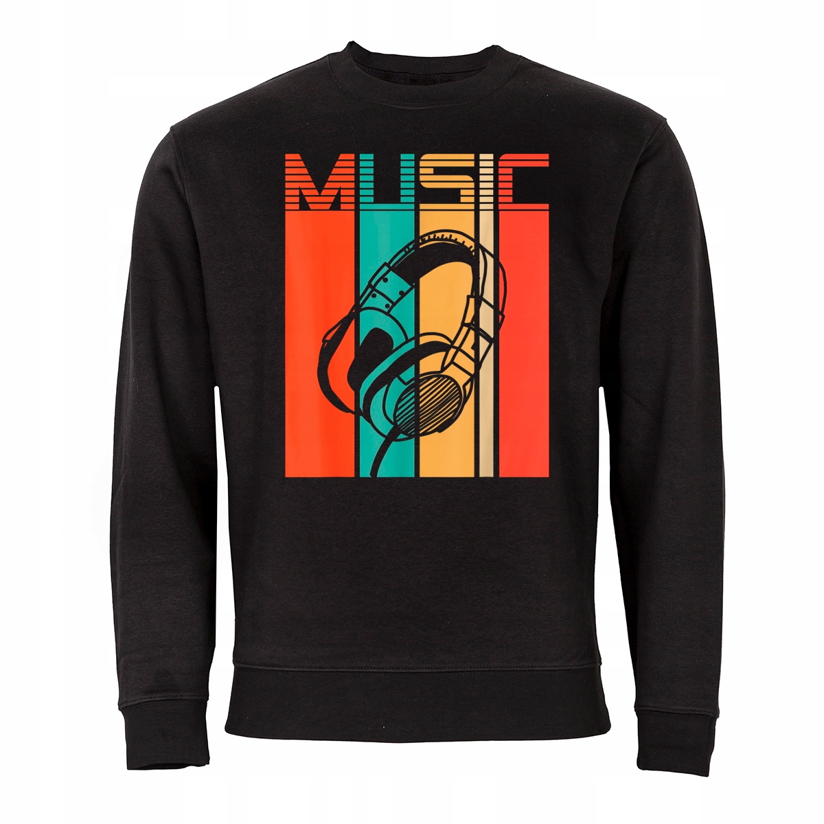 

Czarna Bluza Muzyczna Dla Muzyka Słuchawki Retro