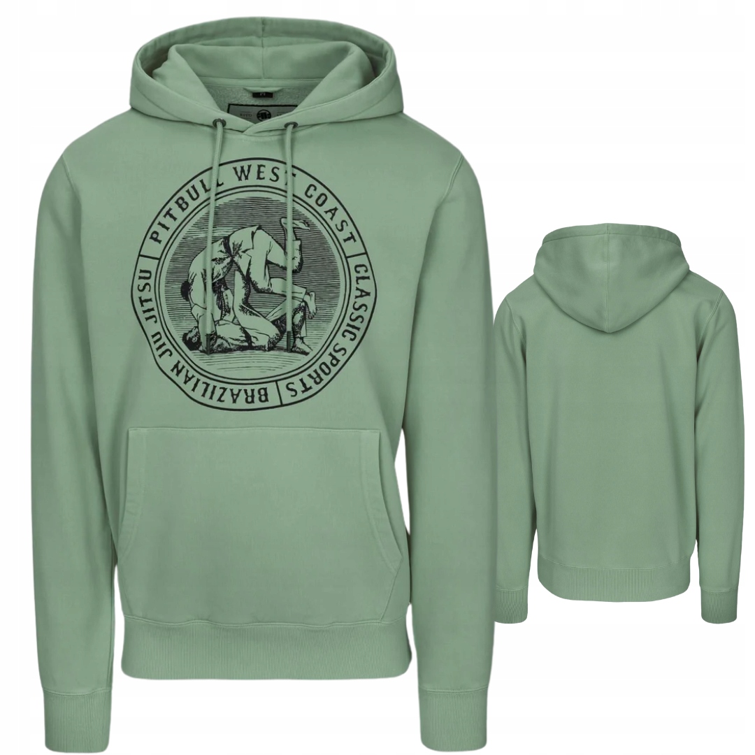 Pitbull West Coast Pánská Mikina S Kapucí Vintage Bjj Zelená Green XXL