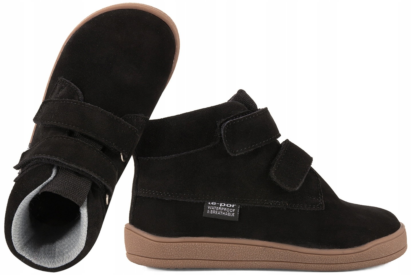 Mido 62-12 Buty Ocieplane Skórzane Barefoot Jesienne Z Membraną Black R 25