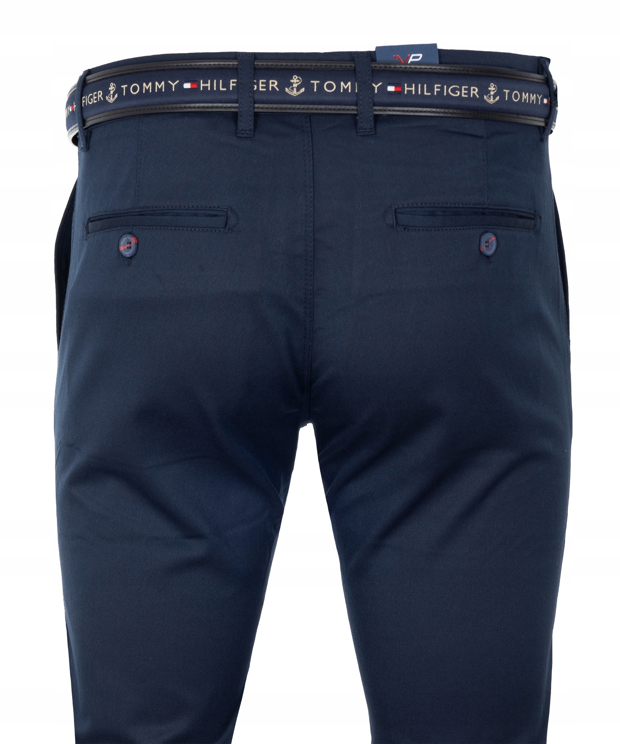 SPODNIE MATERIAŁOWE CHINOSY GRANAT PROSTE W38 98cm Materiał dominujący bawełna