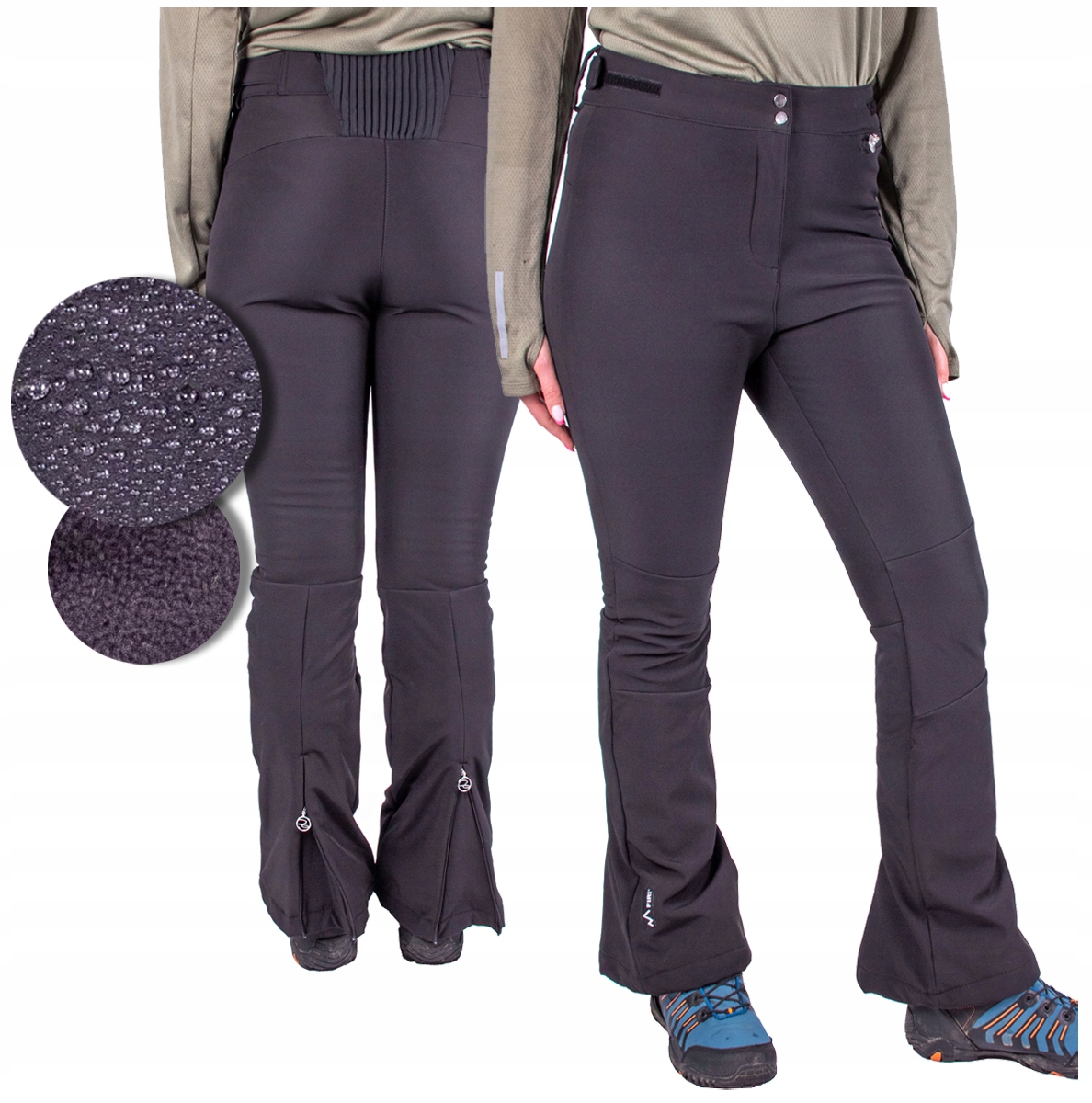 Spodnie narciarskie damskie Softshellowe zimowe Firi czarne 40 L