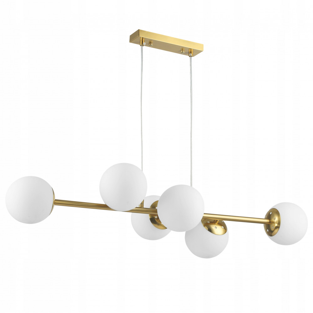 Stropní Svítidlo Loft Lustr 6XE27 Zlato-bílé Koule 90 CM
