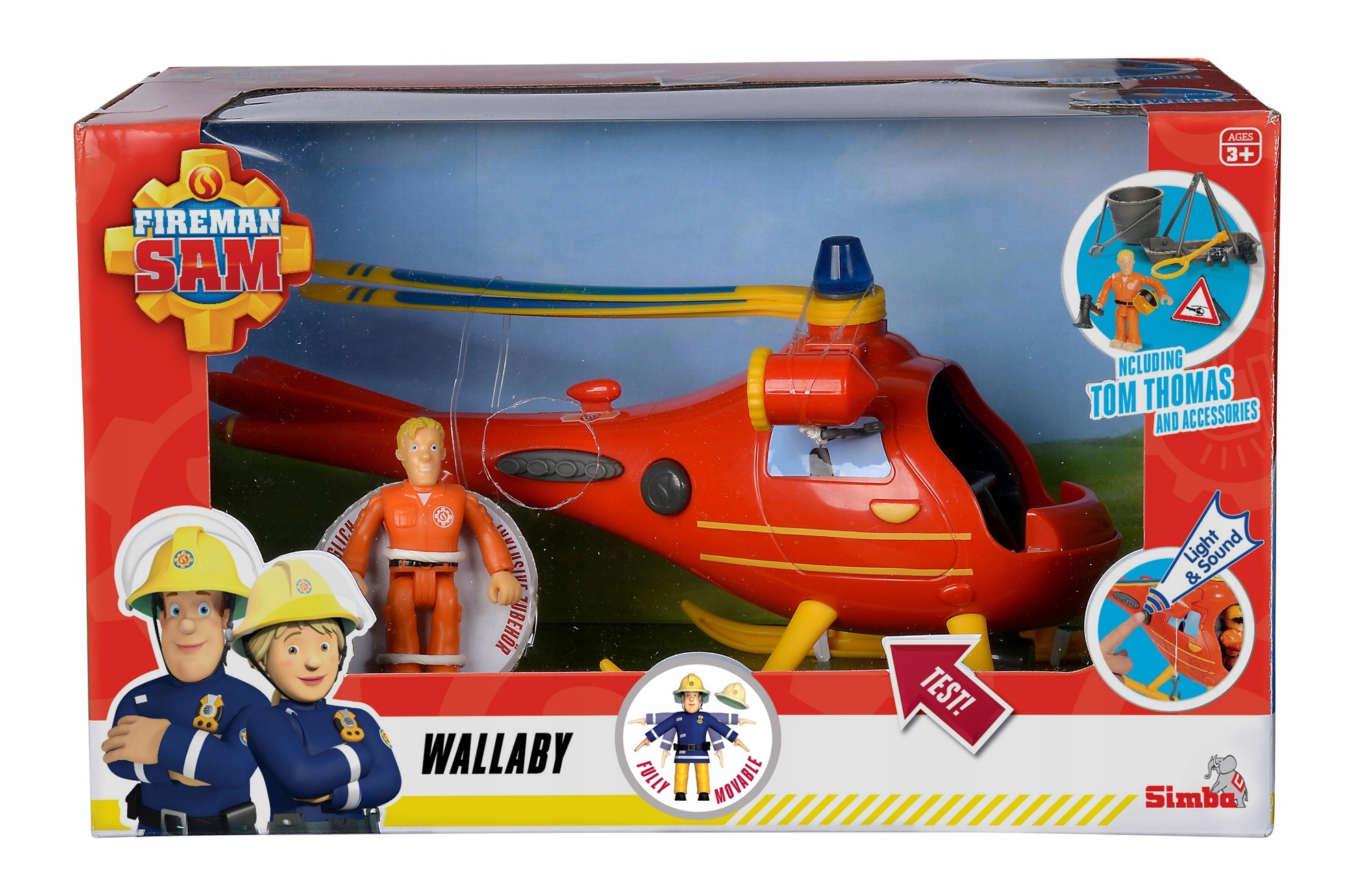 STRAŻAK SAM HELIKOPTER WALLBY + FIGURKA TOMA AKCESORIA Marka Simba