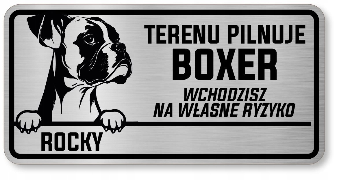 

Tabliczka uwaga pies Boxer