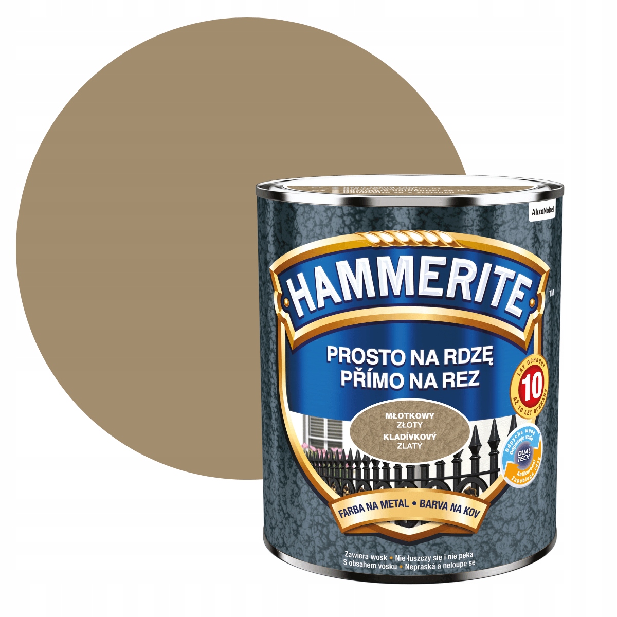 

Hammerite Na Rdze 0,7L Złoty Młotkowy