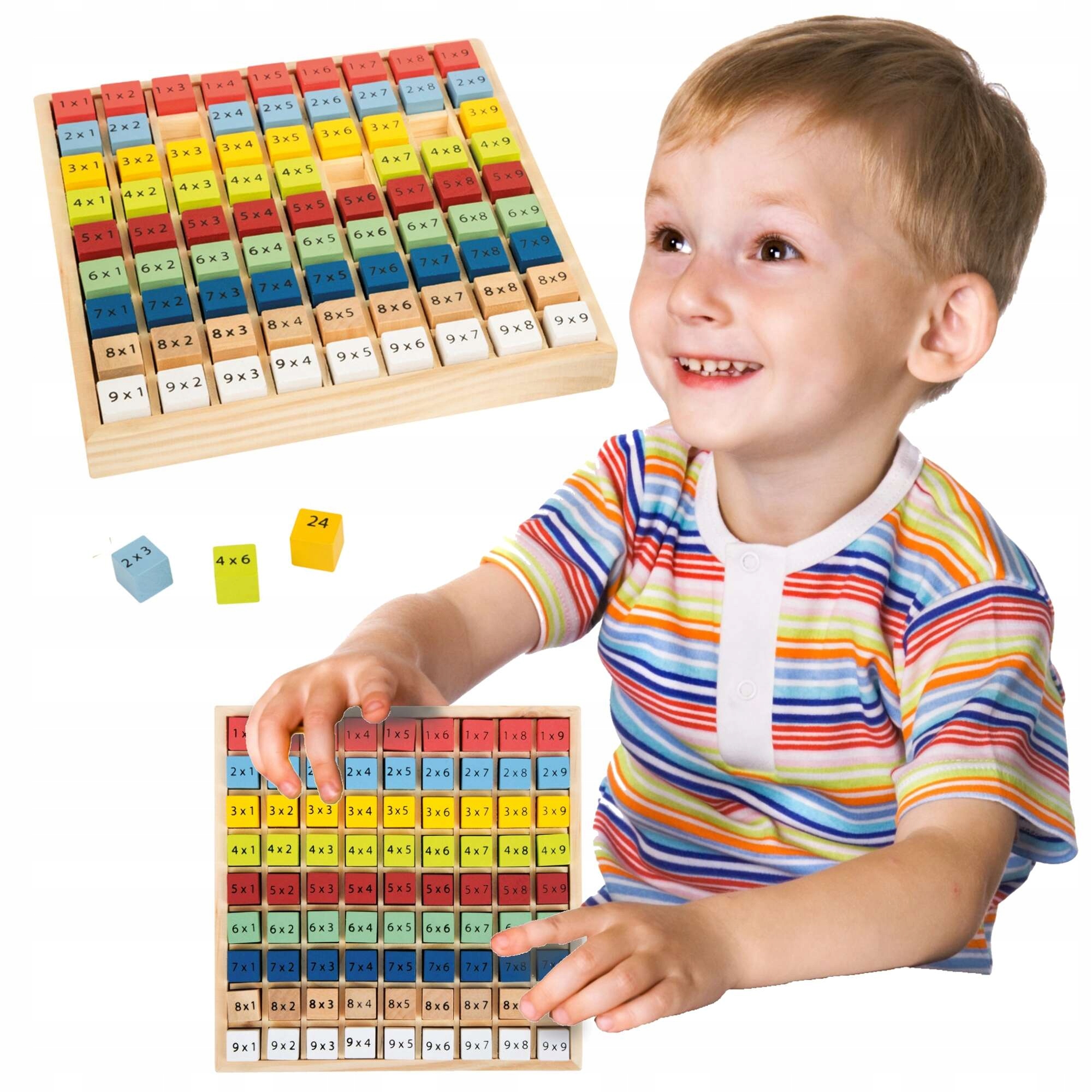 DREWNIANA TABLICZKA MNOŻENIA KOSTKI NAUKA LICZENIA PREZENT DLA DZIECKA