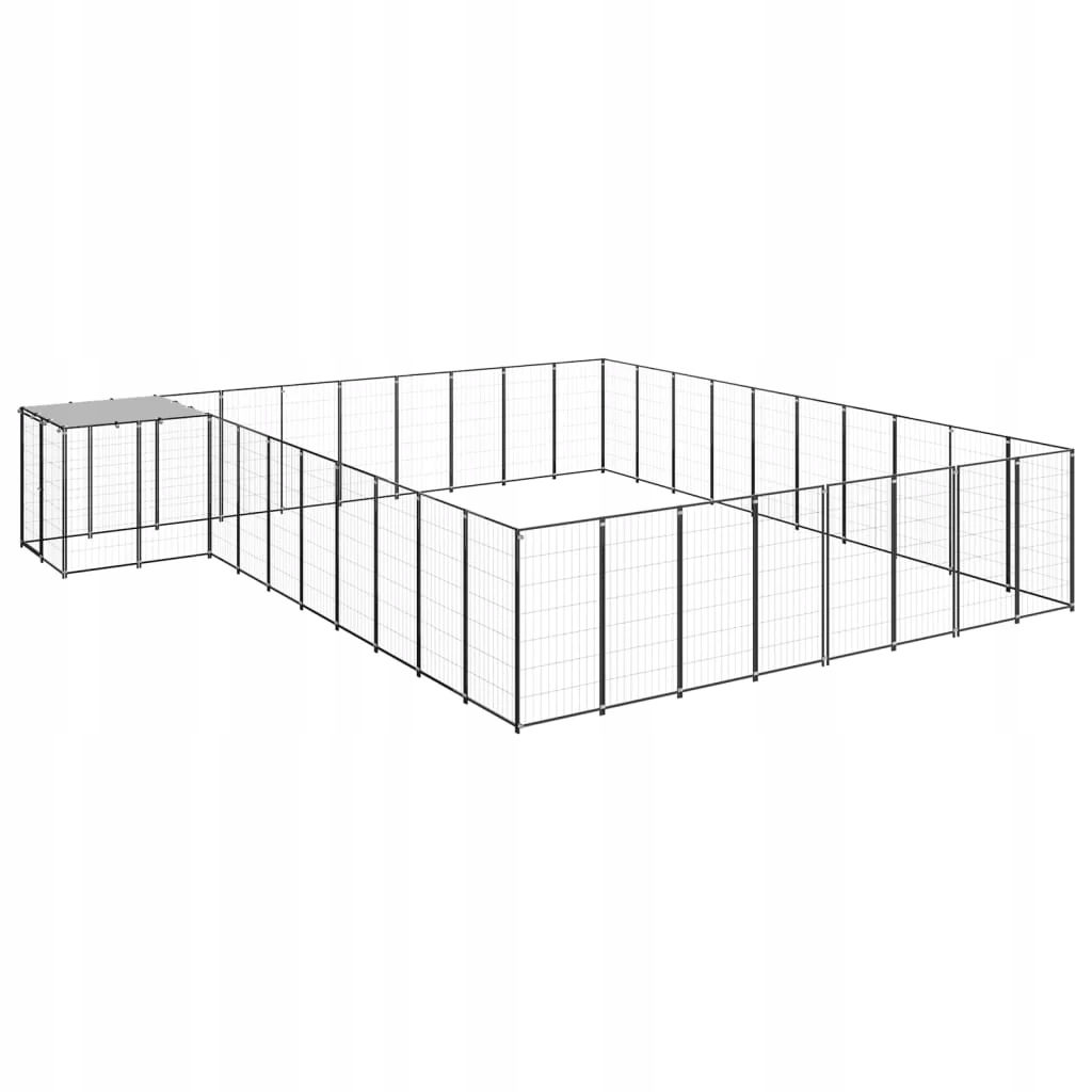 Levně Fionshop 262848377 Psí kotec černý 25,41 m² ocel