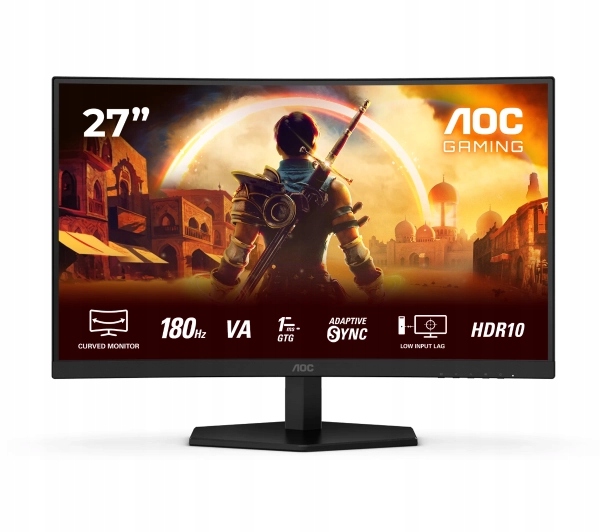 Zakrzywiony Monitor 27 cali Aoc C27G42E Fhd Fast Va 180Hz 0,5ms Mprt