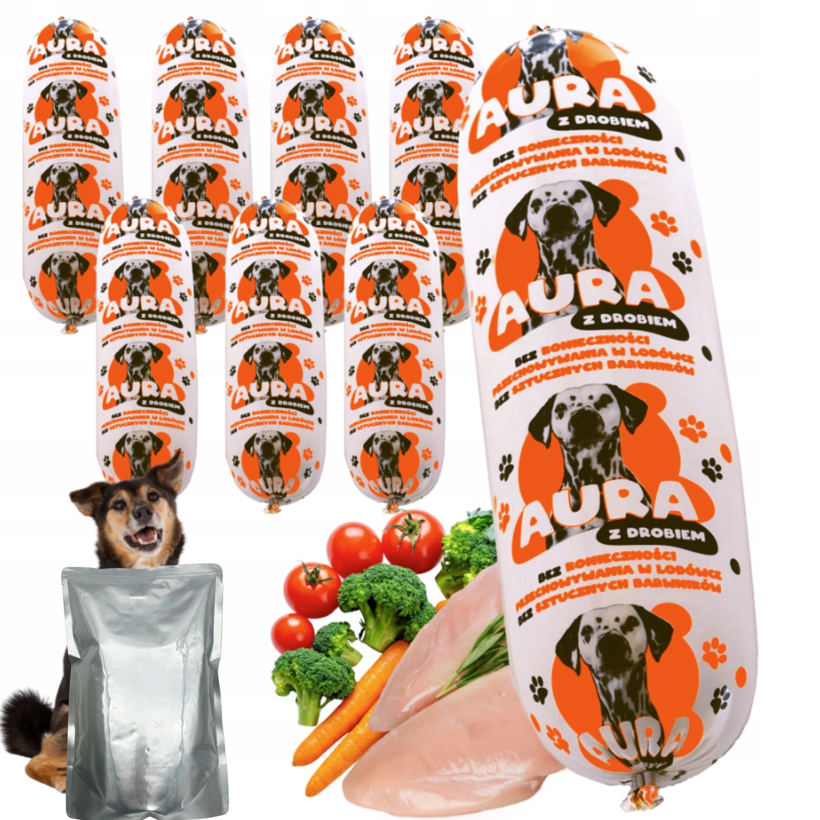 29x1kg Karma dla psa baton Drób Premium 80% Mięsa mokra kiełbasa