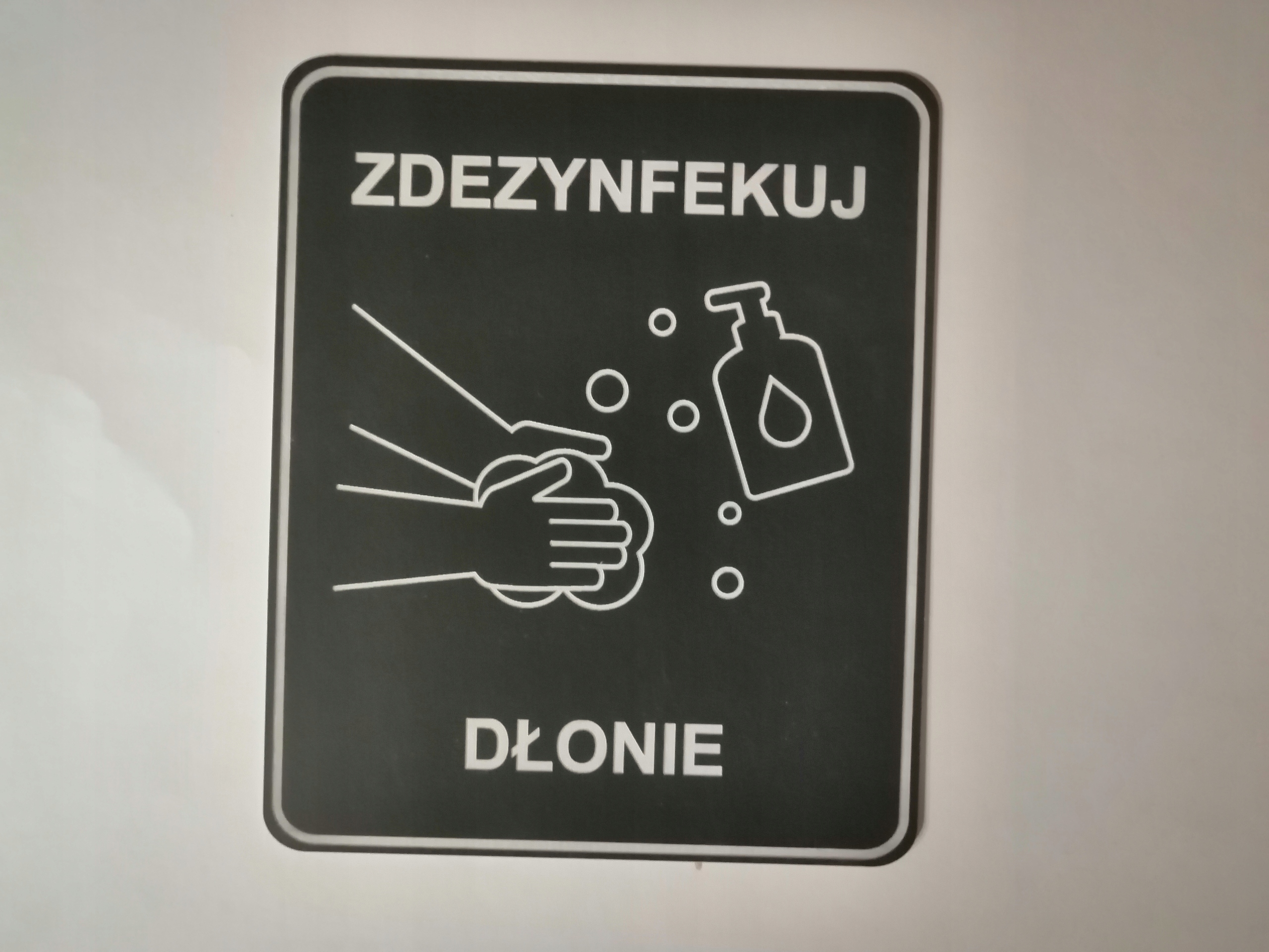 Tabliczka DEZYNFEKCJA RĄK, MYJ RĘCE, DŁONIE Marka Laser