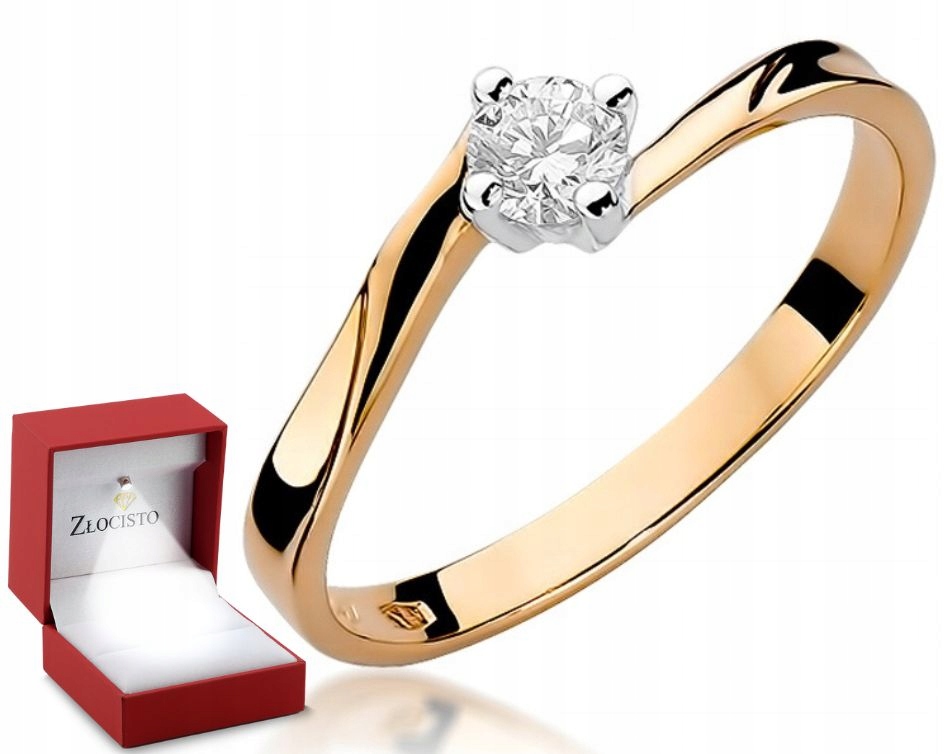 Růžové zlato prstýnek s Diamantem 0,20 ct 585