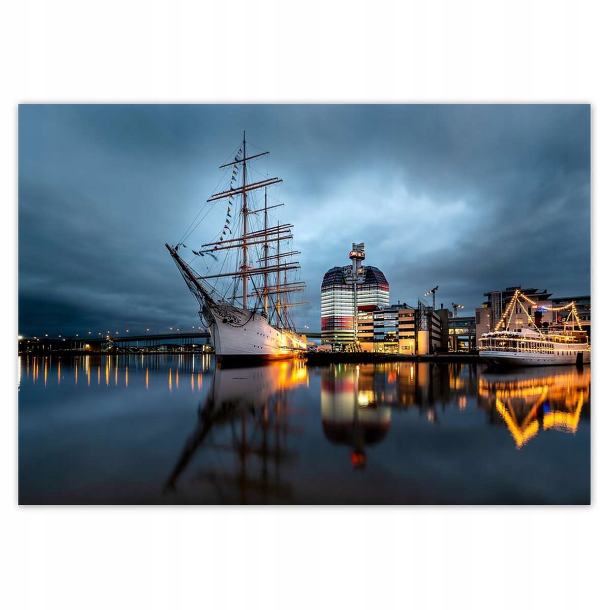 Fototapety 208x146 Plachetnice v přístavu v noci