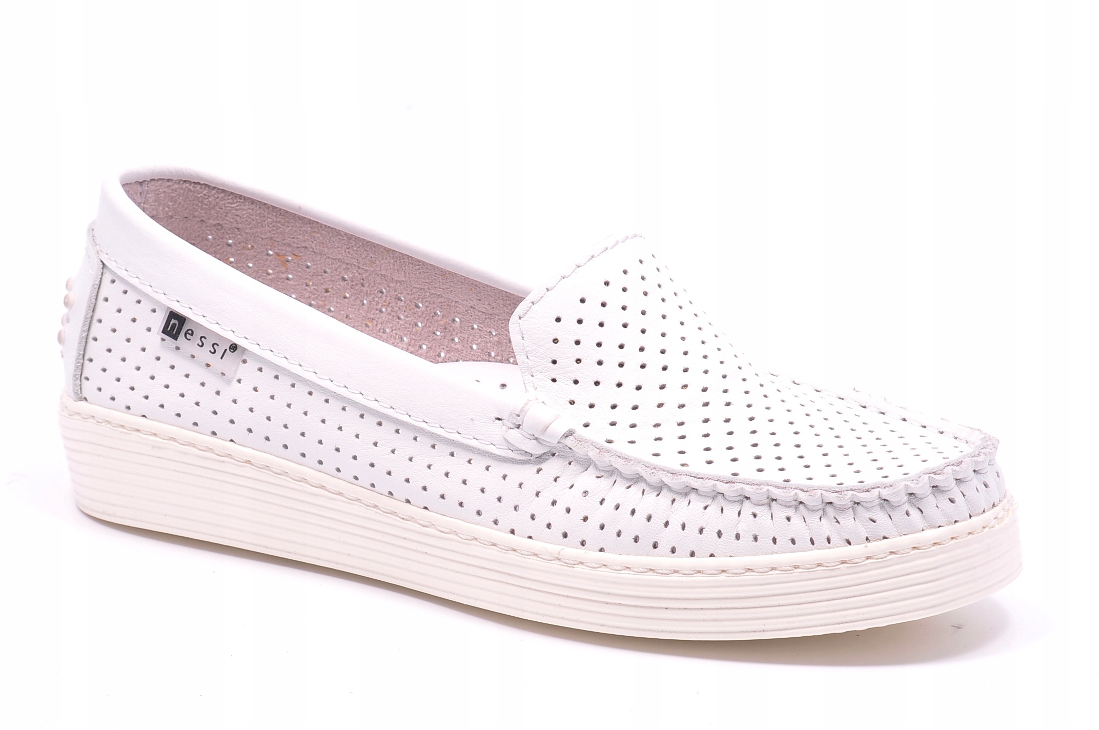Mokasíny Nessi 22170 bílé, Velikost 37