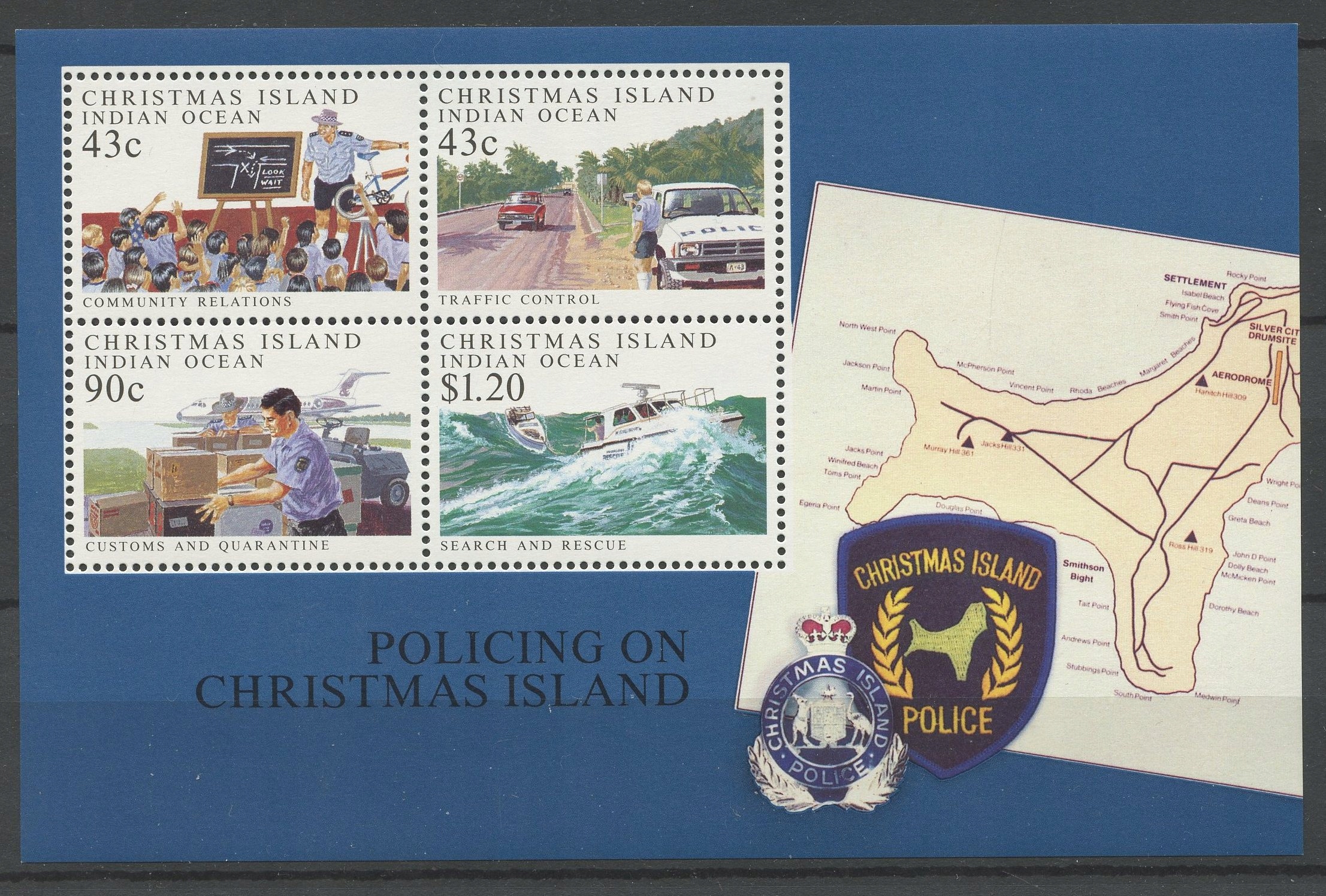 Christmas Island** Mi. Blok 6 Policja 9€