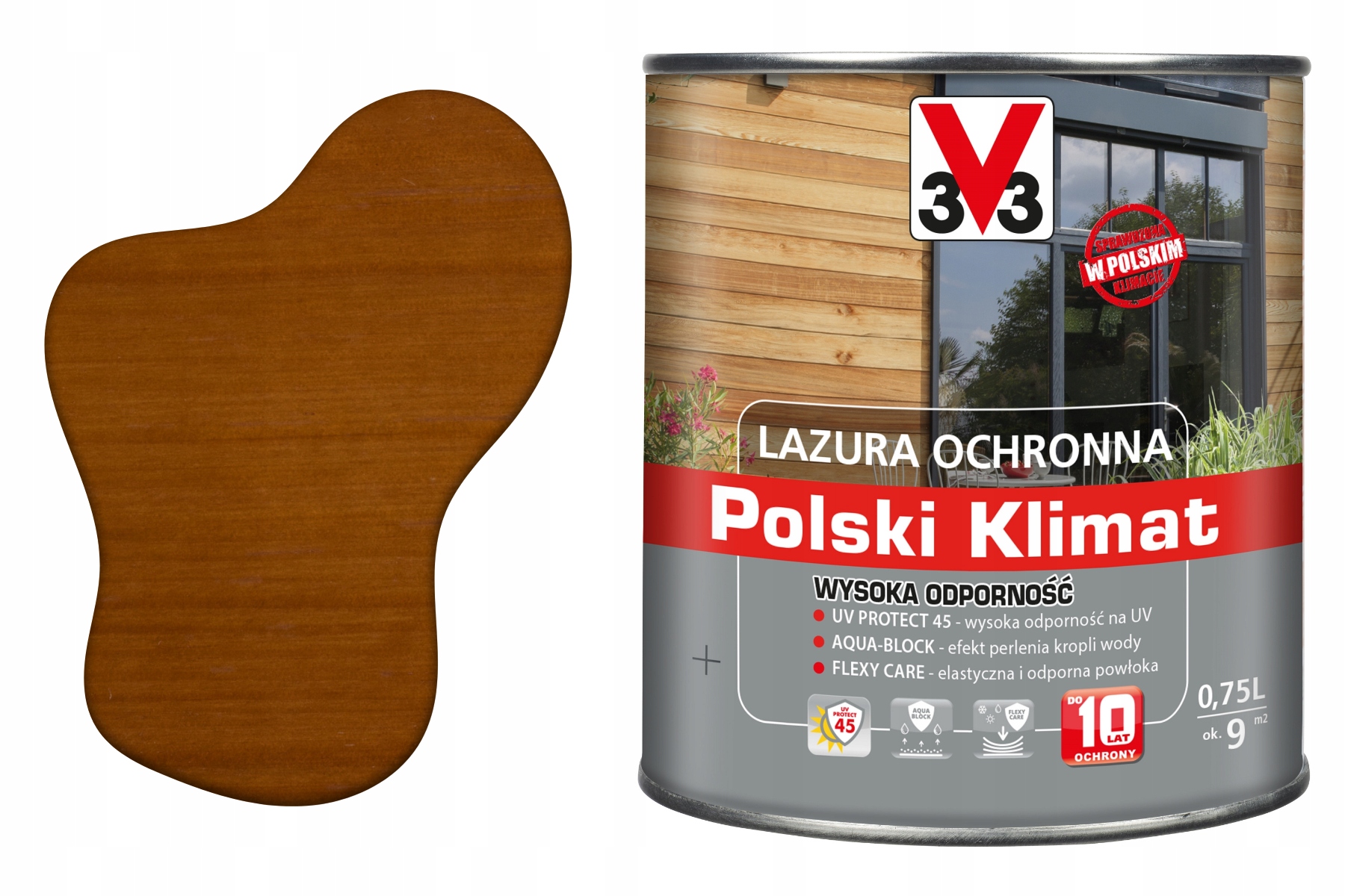 LAZURA OCHRONNA V33 POLSKI KLIMAT 10LAT 0,75L DĄB JASNY