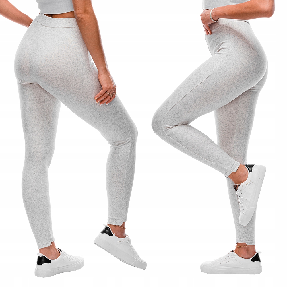 

Spodnie damskie legginsy 112PLR biały melanż M