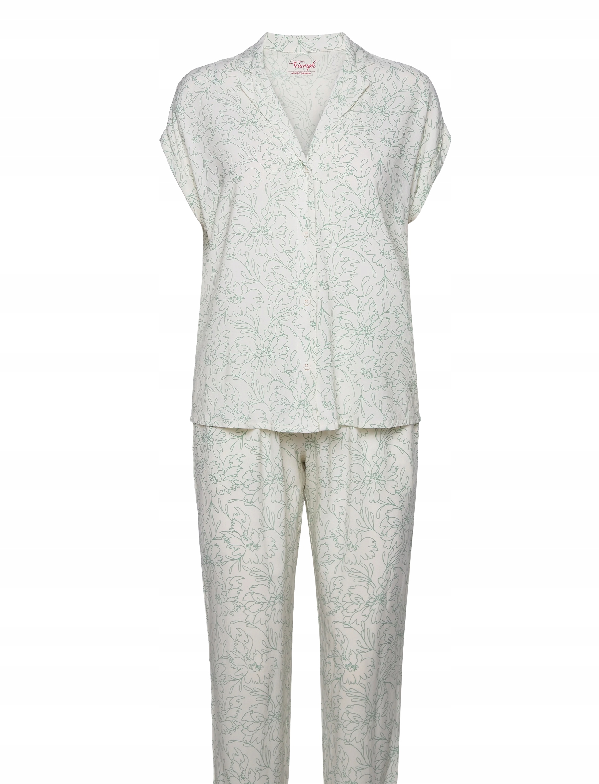 Piżama Damska zielona długie spodnie Boyfriend Fit Pw Triumph r.44