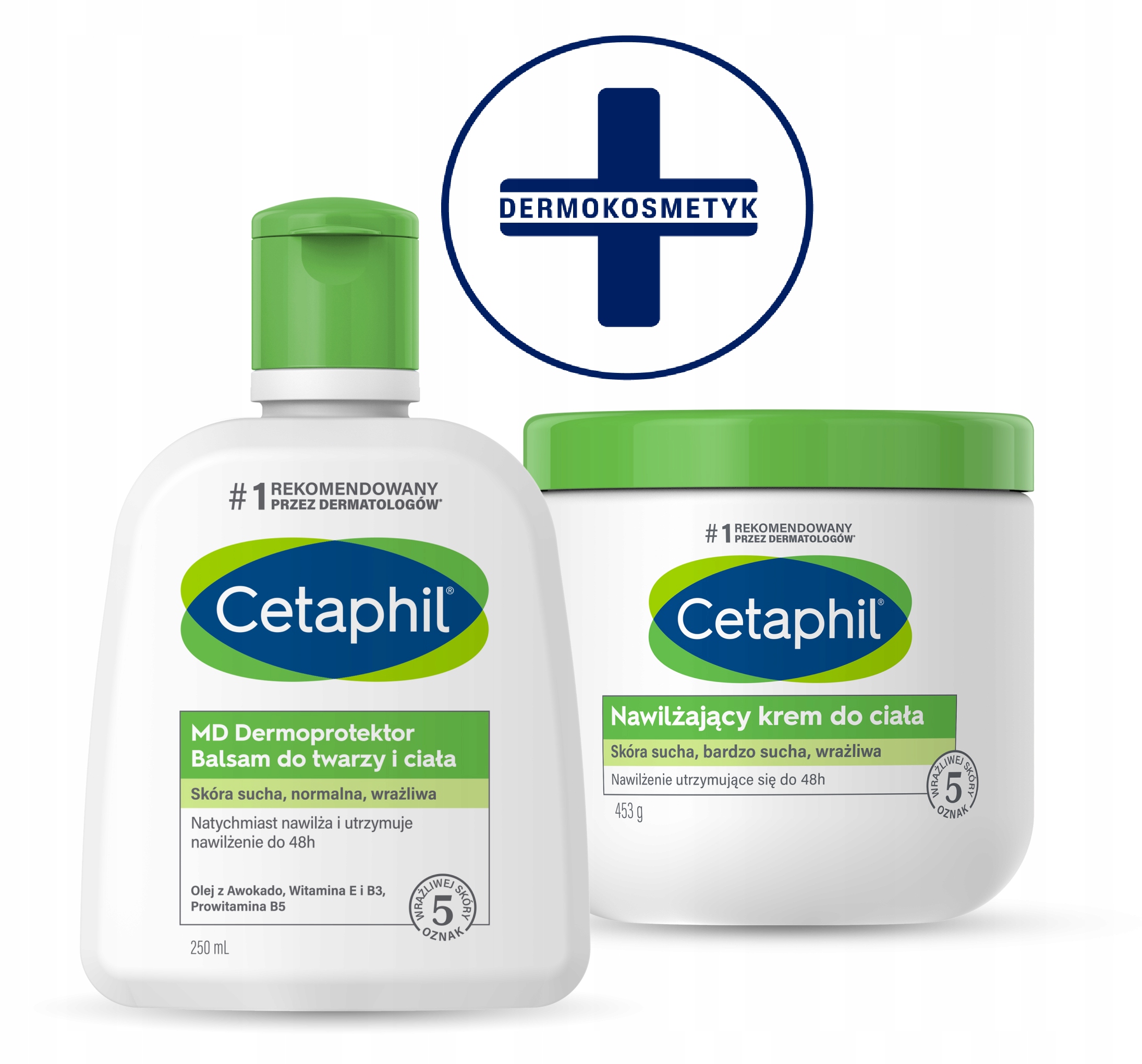 Zestaw Cetaphil Krem nawilżający do ciała 453g i MD Balsam 250 ml