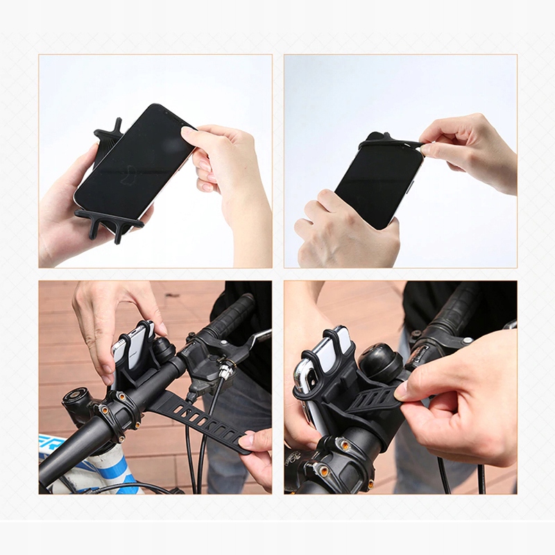 ELASTYCZNY UCHWYT ROWEROWY NA TELEFON MOTOCYKL HULAJNOGĘ MOTOCYKL GPS Model Flexible