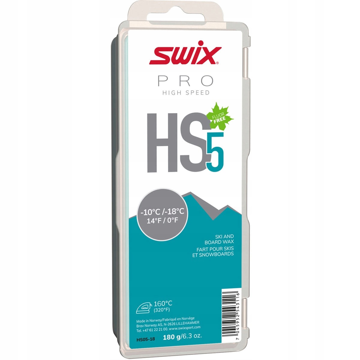 Smar narciarski HS5 Turquoise 180g Swix -10°C/-18C