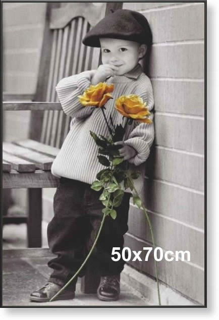 Hliníkový rám pro obraz, fotografii nebo plakát 50 x 70 cm, černý, polomatný