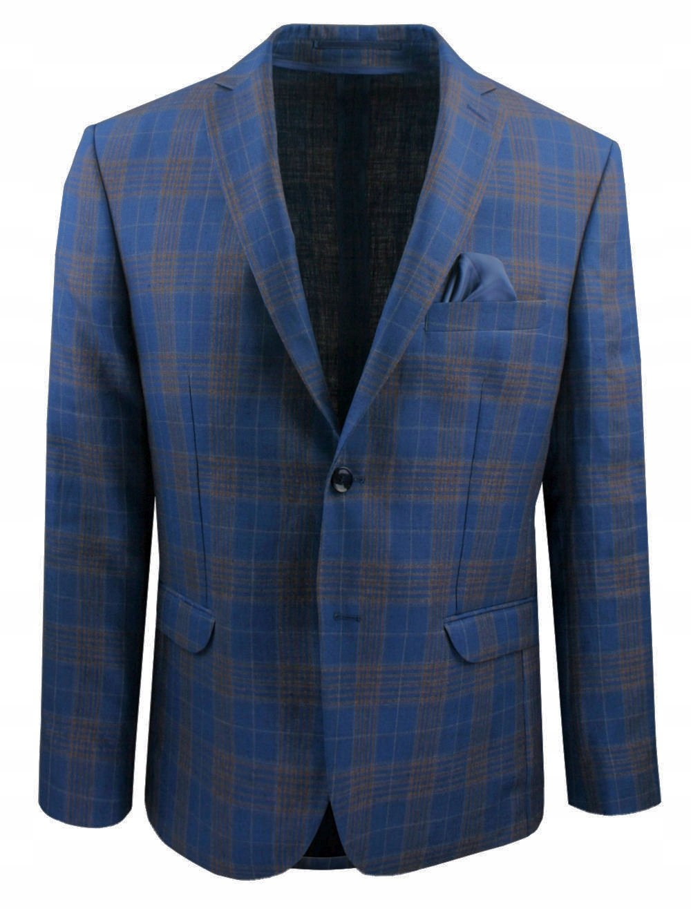 Pánské, lehké Sako sako Lněná Men'sfield Námořnická Modrá a Bronz, Mřížka 104/182