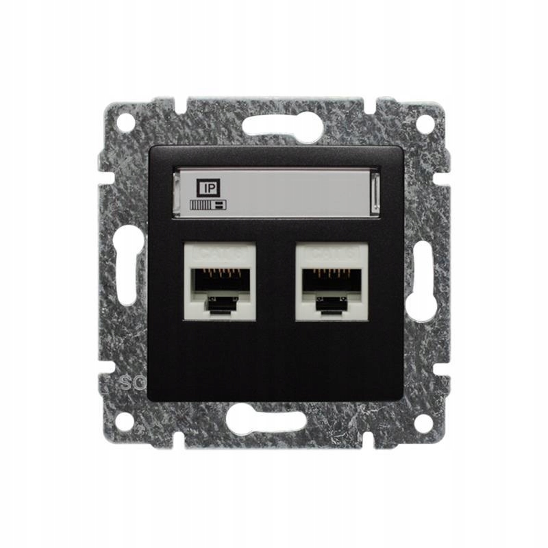 Kos Vena antracit počítačová zásuvka (x2)