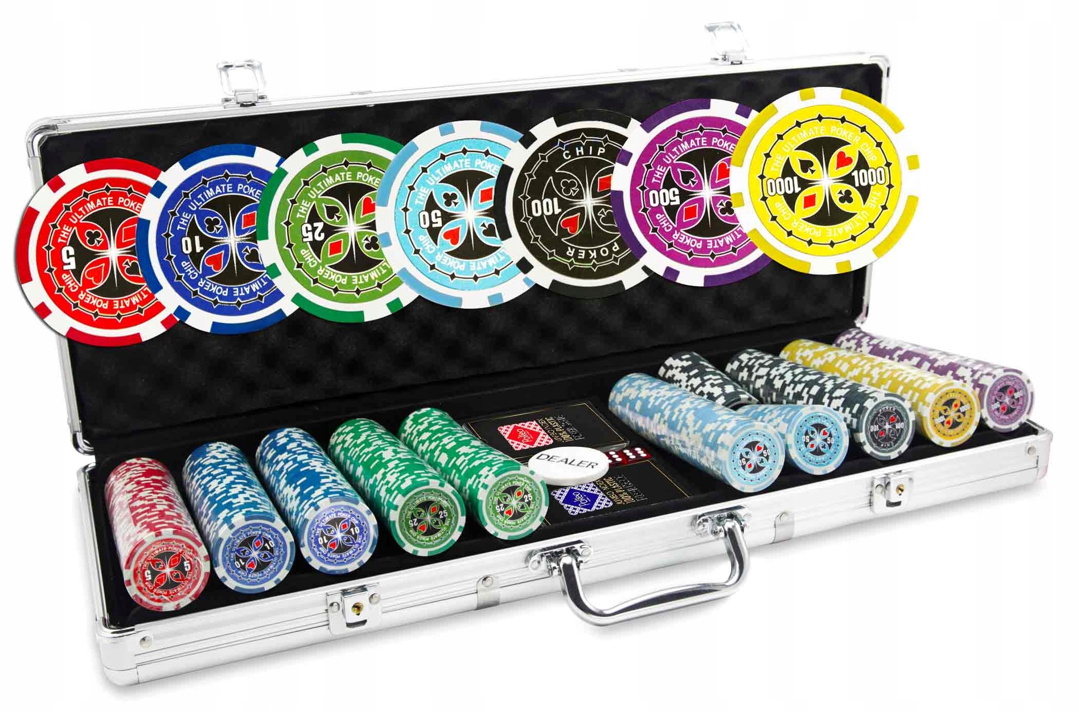 

Luksusowy Zestaw Do 500 Pokera Żetony Karty Poker