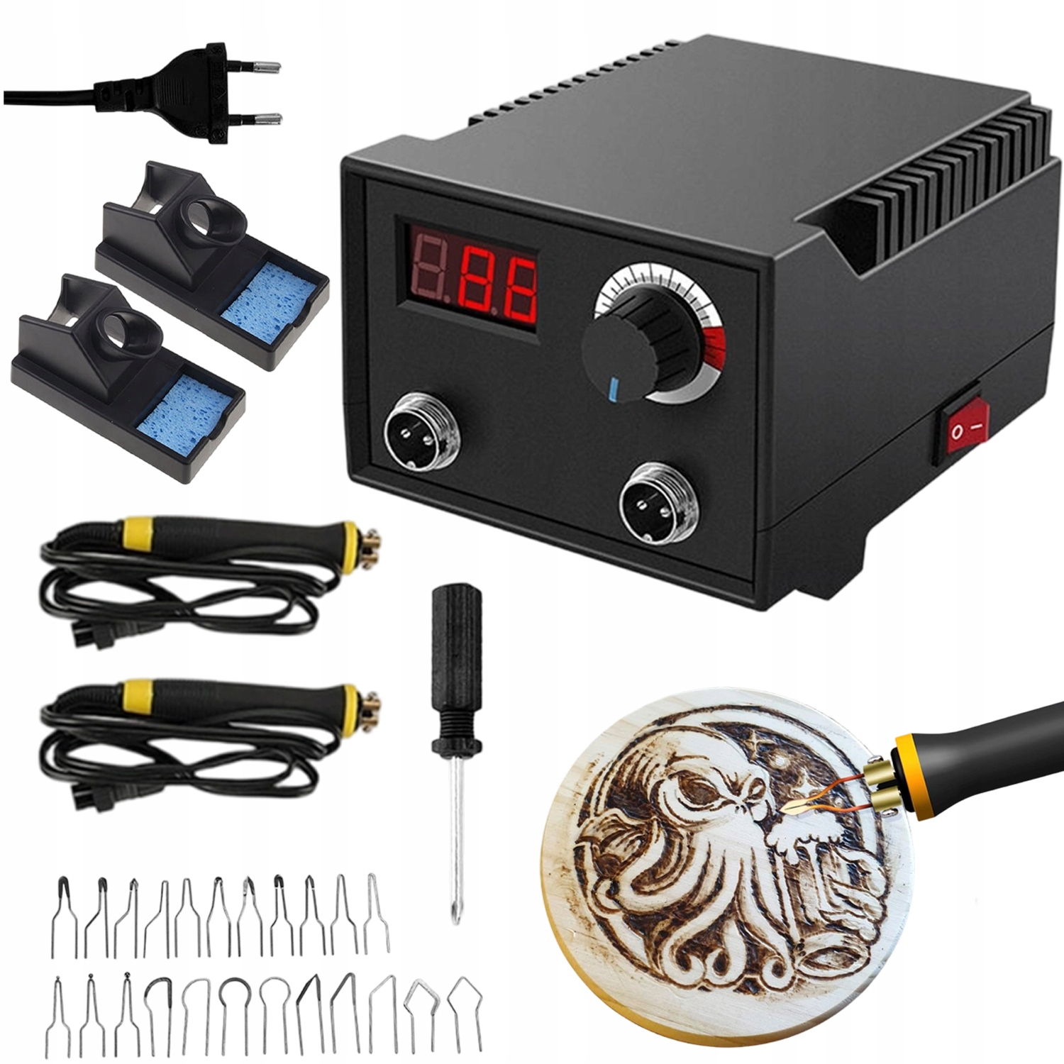 LCD Pájecí Stanice 2V1 Přesné Svařování, Pájení Na Dřevo, Kůži