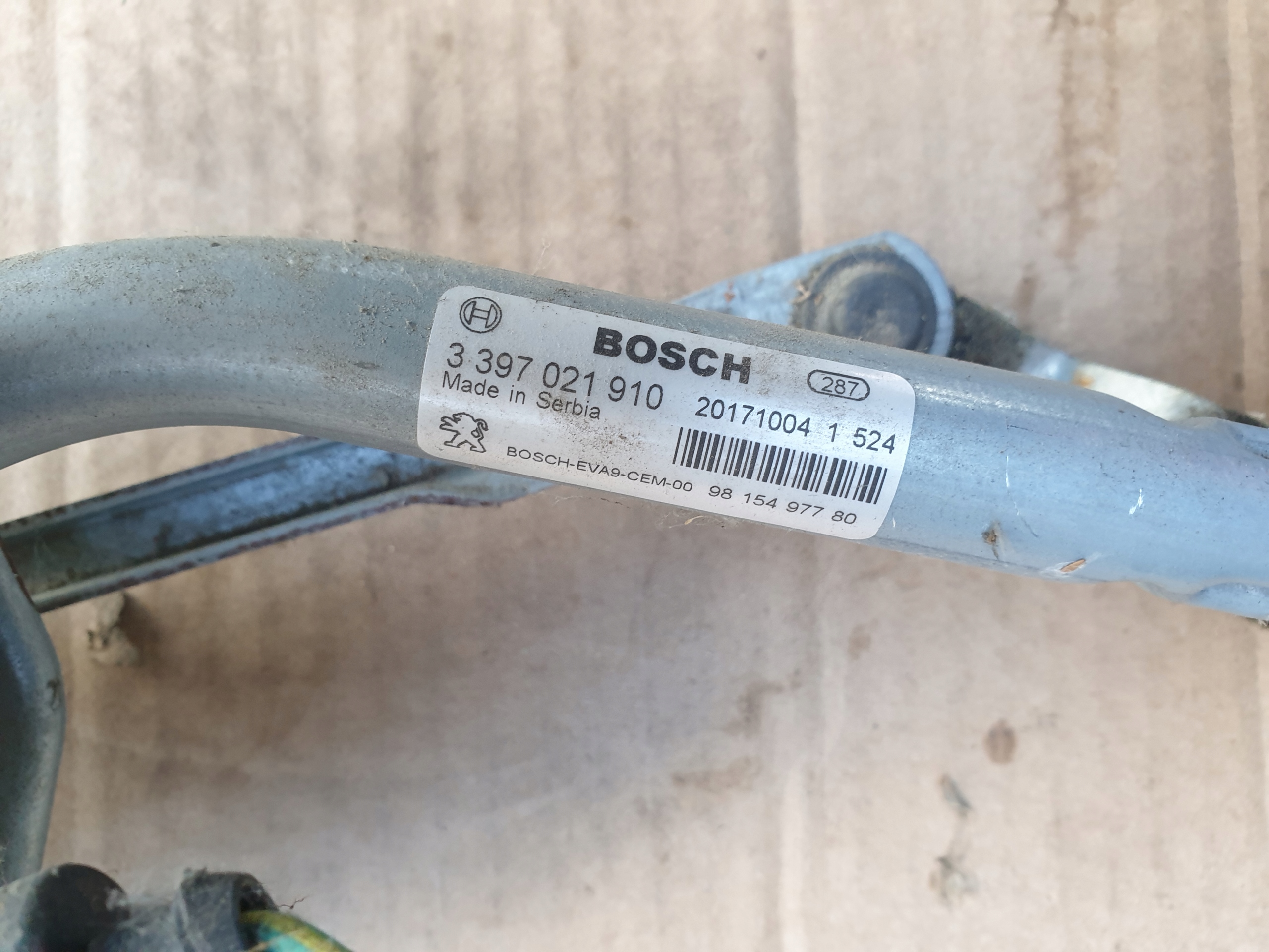 Wischergestänge Motor PEUGEOT 208 2014- 9815497780