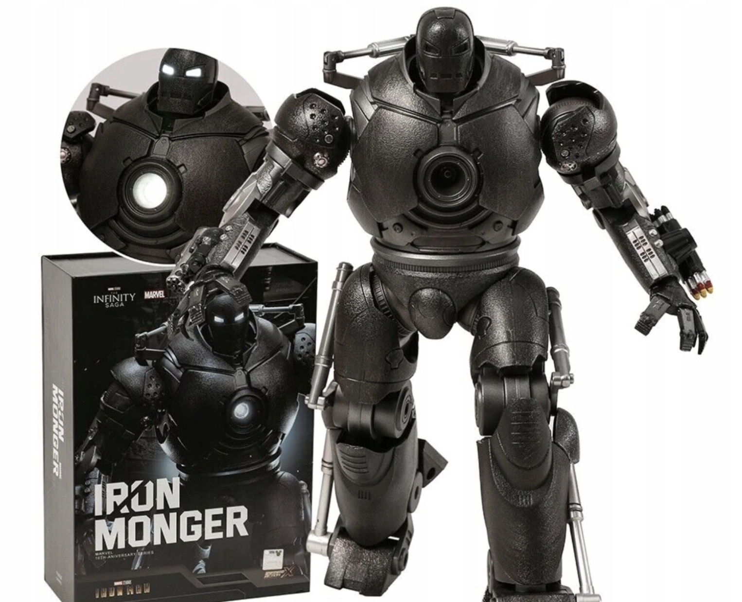 Pohyblivá figurka Iron Man Iron Monger 22 cm Led Marvel Zd Toys Originál