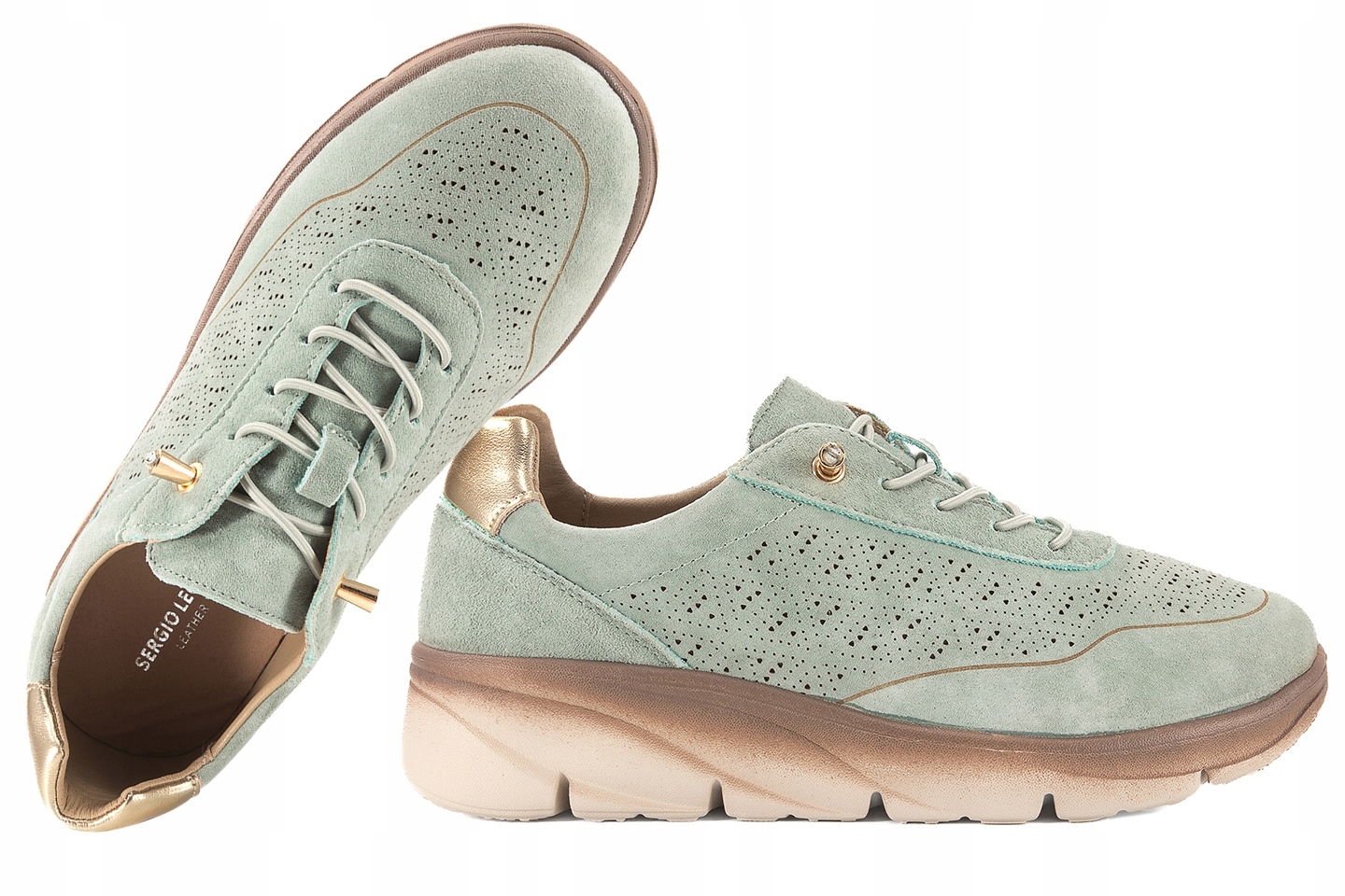 Sergio Leone SP-002 Dámské Sportovní Polobotky Semišové Tenisky zeleň 38