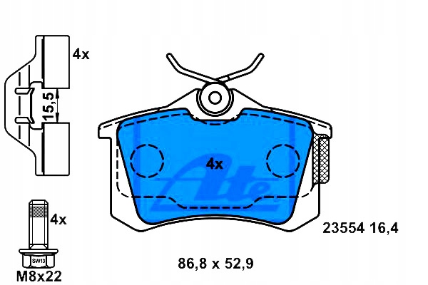 Ate Brzdové Destičky Renault Zadní Clio Megane Modus