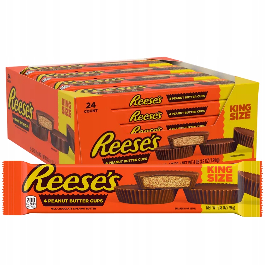 Levně Karton Reese's 4 Peanut Butter Cups 79 g Čokolády Čokoláda Ořechový krém